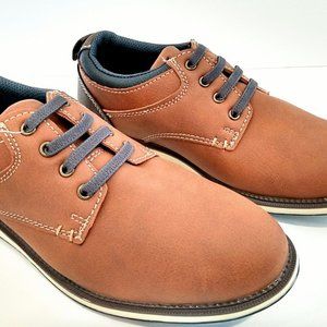Sonoma Good for Life Boys Dress Shoes Size 2 Cognac Bungee Laces Pull On